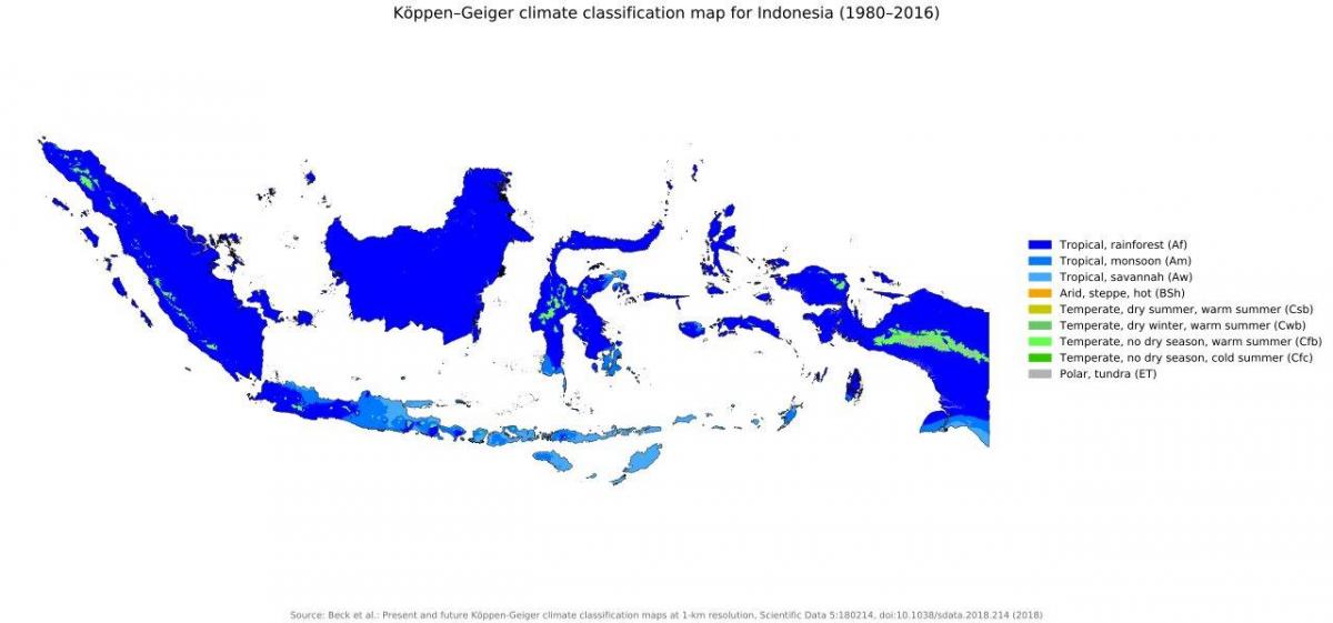 Mapa de temperatura de Indonesia