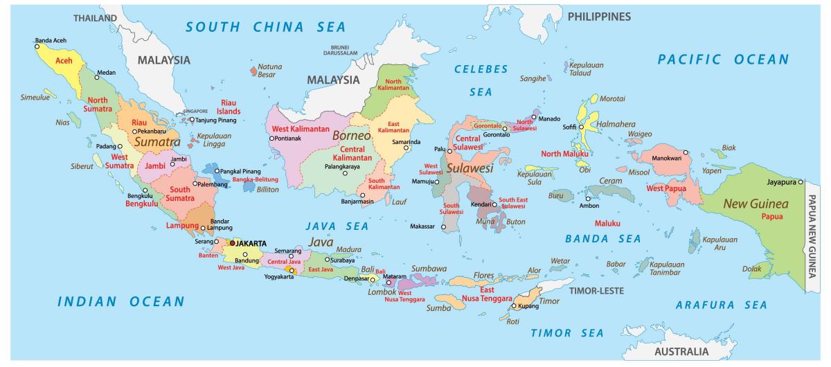 Mapa del país Indonesia
