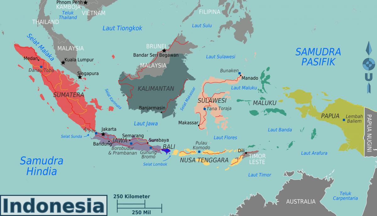 Mapa de zonas de Indonesia