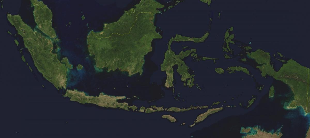 Mapa de la vista del cielo de Indonesia